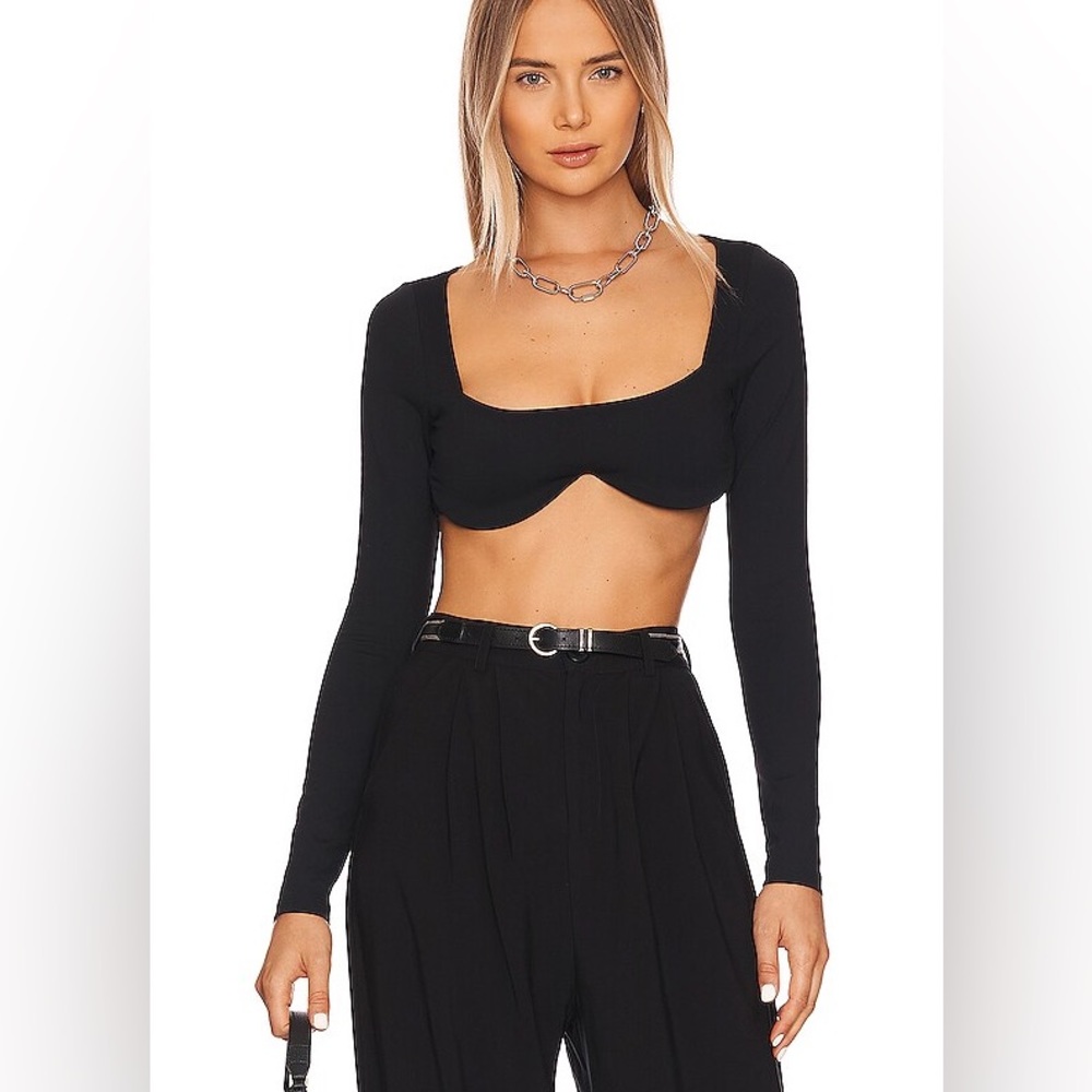 SUSANA MONACO REVERSE SWEETHEART CROP TOP